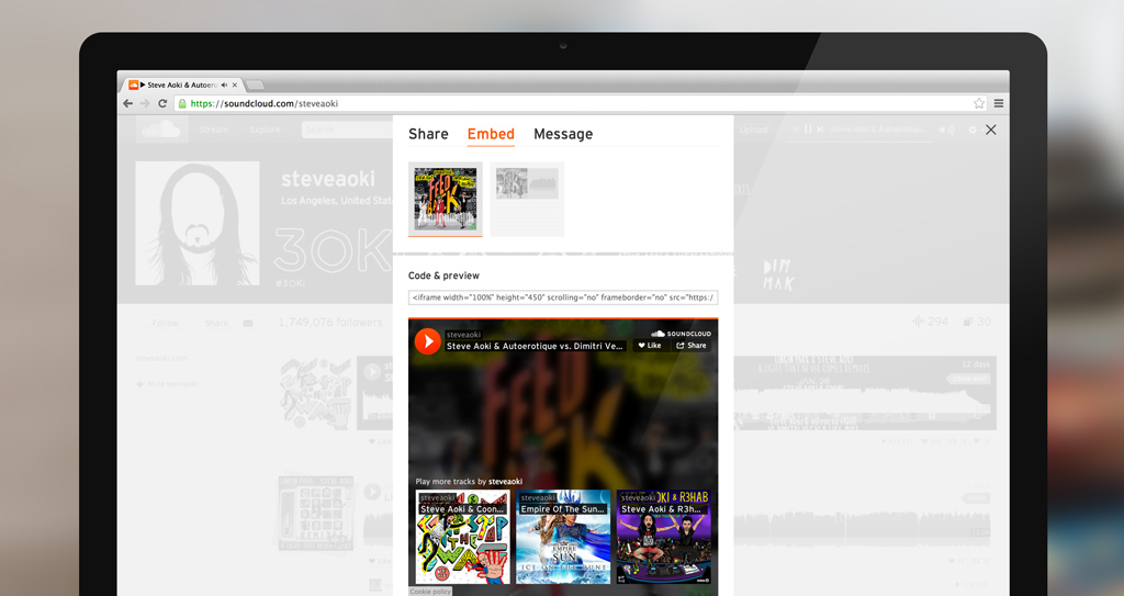 SoundCloud_Visual_Player_Steve_Aoki_Recommended