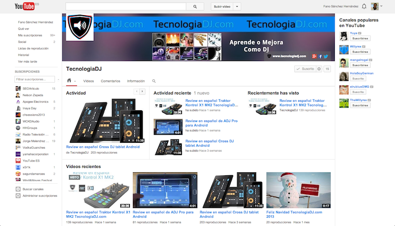 TecnologiaDJ.com tiene nuevo canal en Youtube