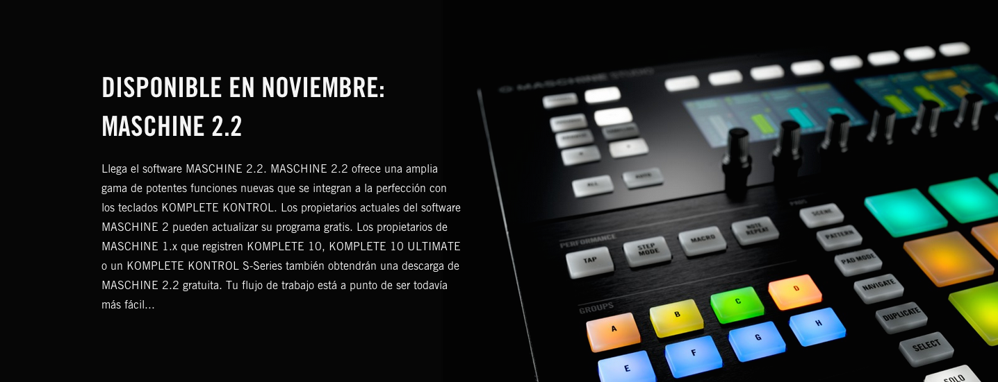 Maschine 2.2 estará disponible en Noviembre