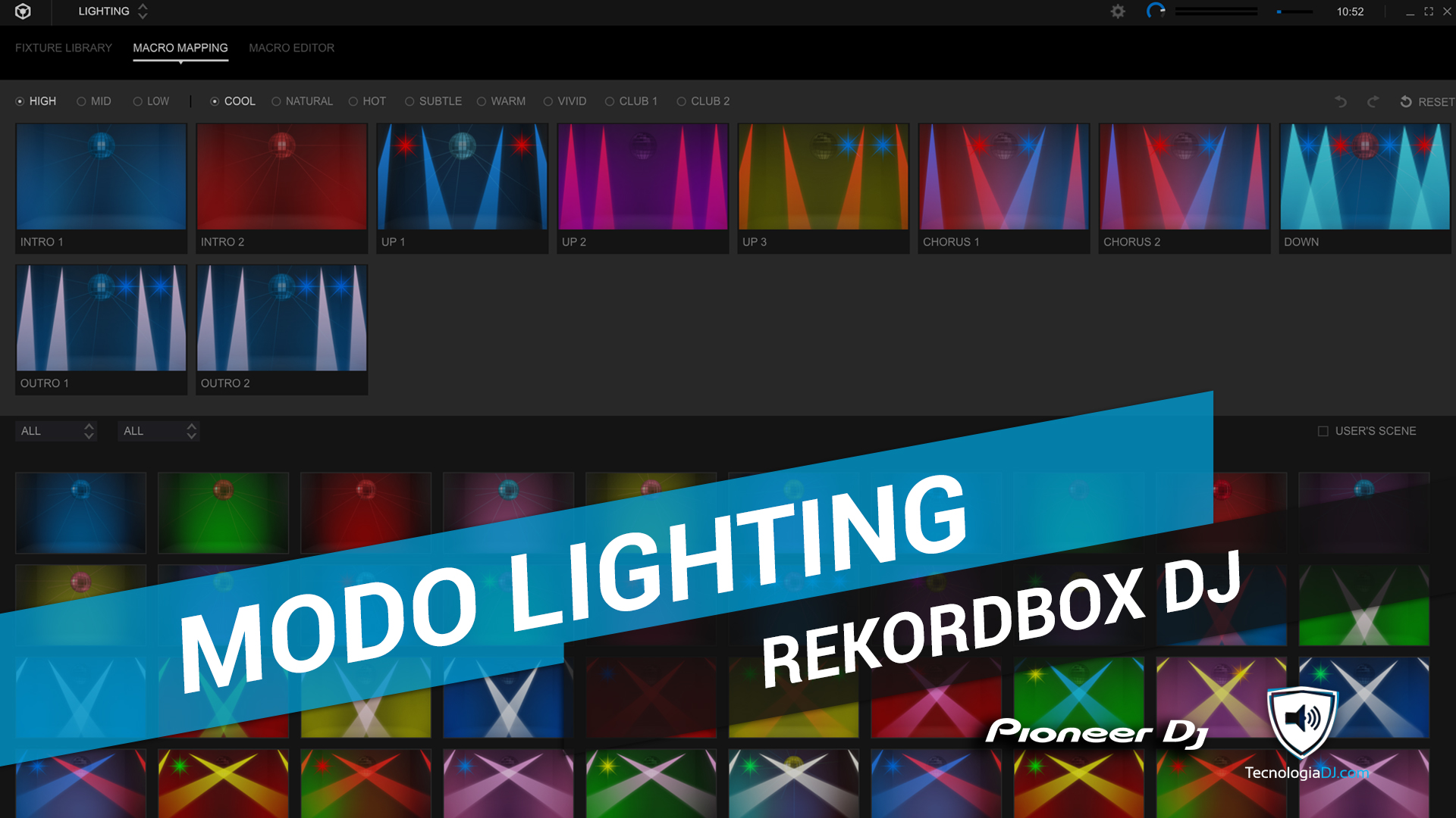 ¿Cómo funciona el Modo Lighting en Rekordbox DJ?