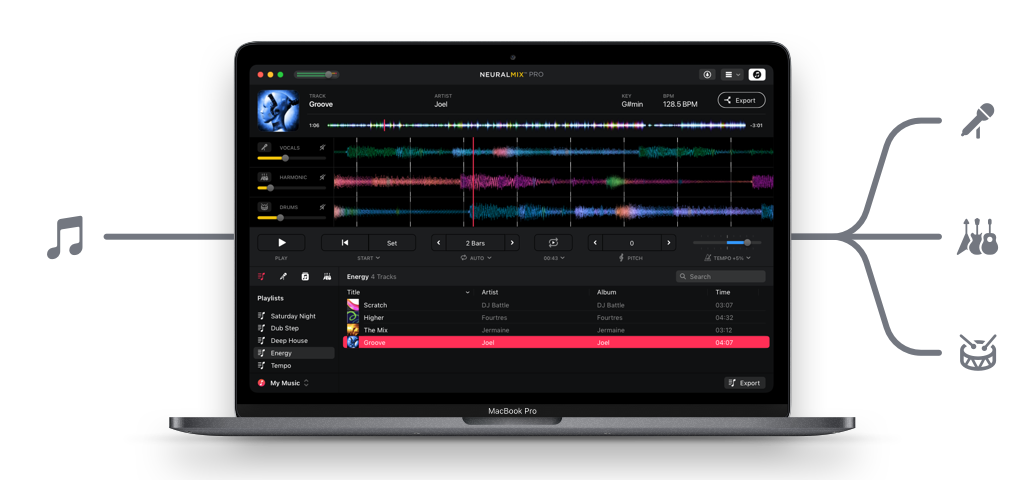 Neural Mix Pro, nuevo software de Algoriddim para separar vocales e instrumentales