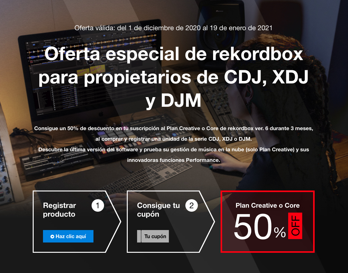 Descuentos en los planes premium de Rekordbox