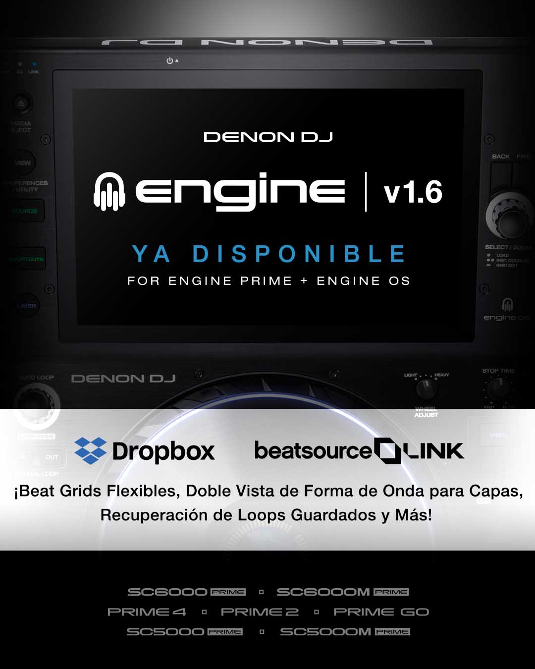 Nueva actualización Engine OS 1.6 y Engine Prime 1.6 de Denon DJ