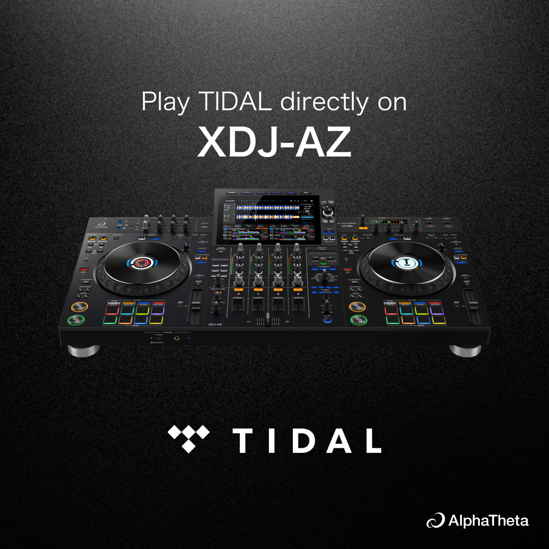 XDJ-AZ reproduce canciones desde TIDAL y visualiza las cuatro formas de onda completas