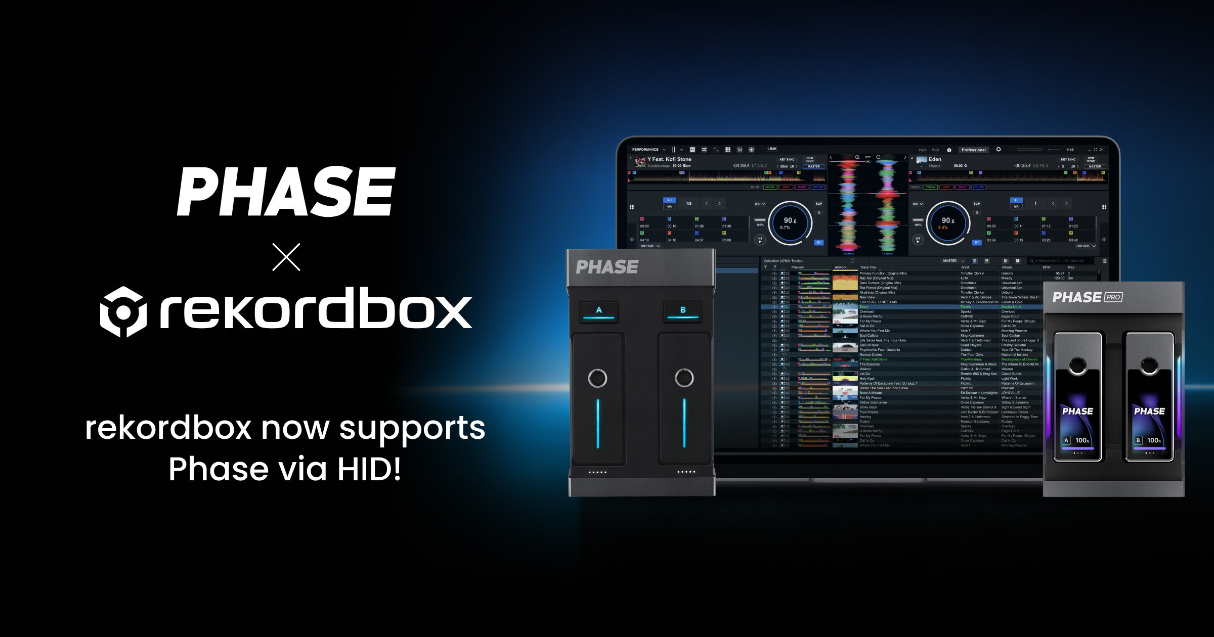 Rekordbox ahora es compatible con Phase mediante HID